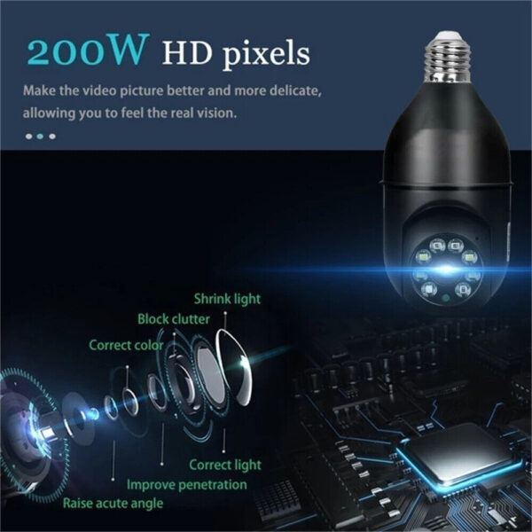 E27 Light Bulb 1080P IP Camera 5G Wi-Fi Night Smart Home Wireless Security - Image 6