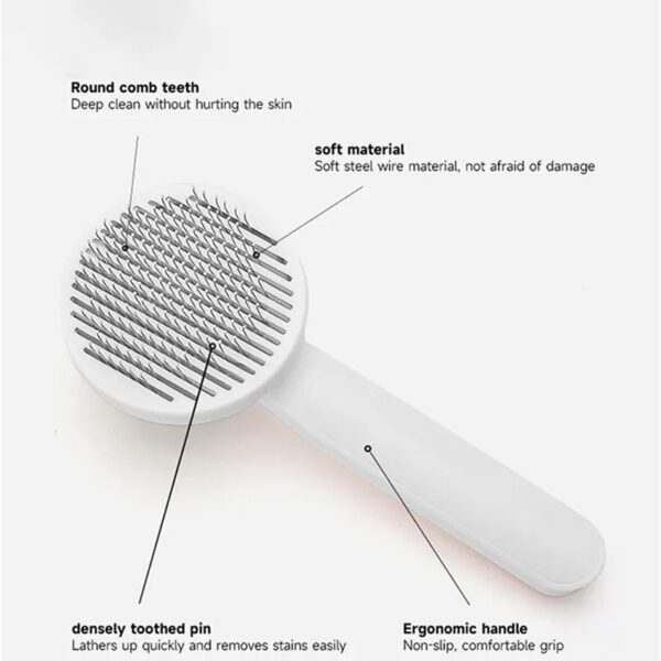 Cat Grooming Brush, Self Cleaning Slicker Brushes For Dogs Pet Hair Removal Comb Stainless Steel Needle Cat Brush Self Cleaning For Cats Dogs Hair Remover Scraper Pet Grooming Tool - Image 9