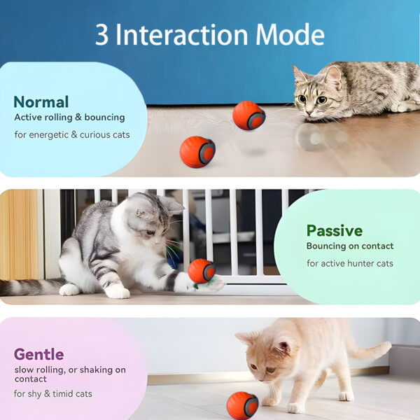 2025 Smart Interactive Cat Ball,Type-C Rechargeable Interactive Cats Toy,Automatic Cat Teaser Toy,Pet Supplies,New Year Gift - Image 6