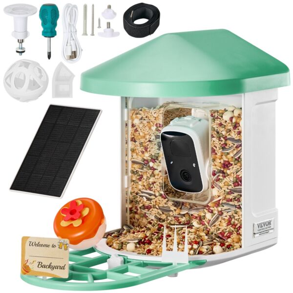 VEVOR Smart Bird Feeder With Camera 2K HD AI Identify Bird Species Auto Capture - Image 5