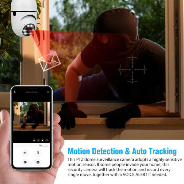 E27 Light Bulb 1080P IP Camera 5G Wi-Fi Night Smart Home Wireless Security - Image 8